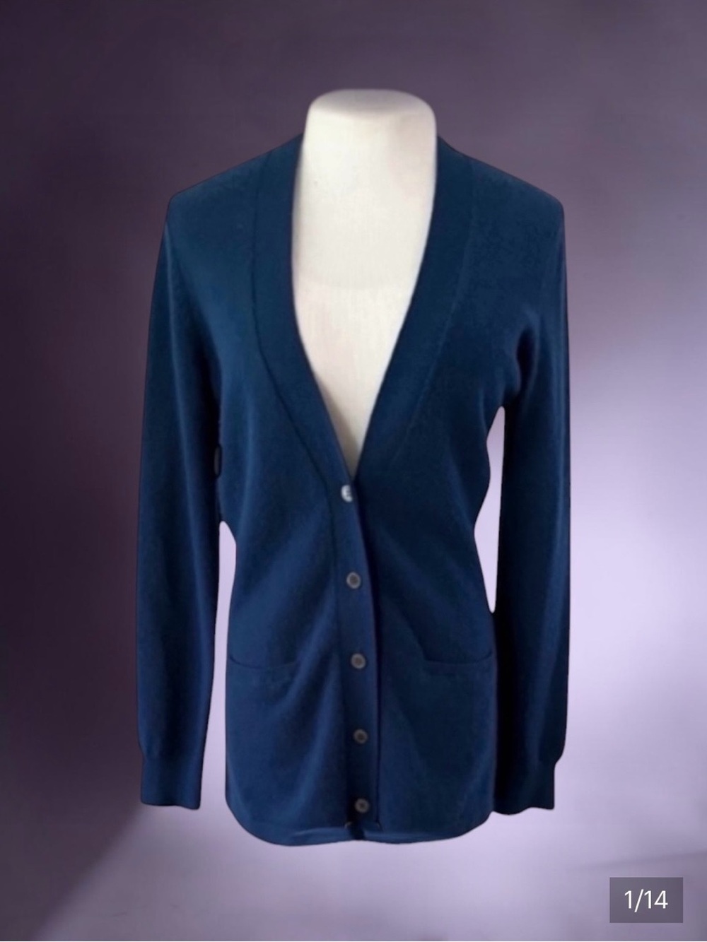 Mc Duff Essentials 100% Cashmere Boyfriend Button Down Cardigan